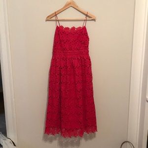 Little White Lies red midi lace dress size small
